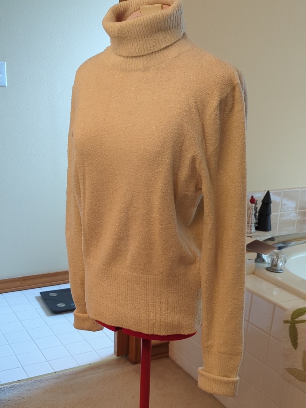Women's Turtleneck Sweater in Camel